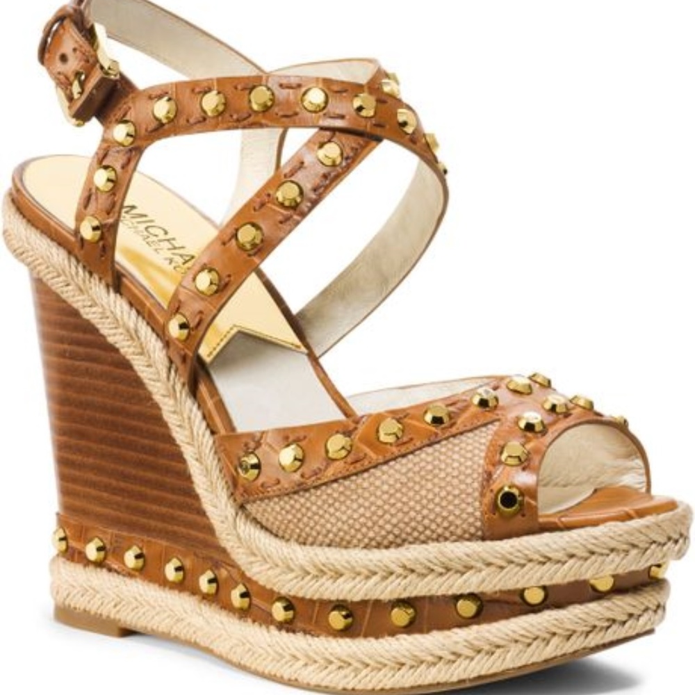 MICHAEL KORS Jade womens studded wedge platform sa